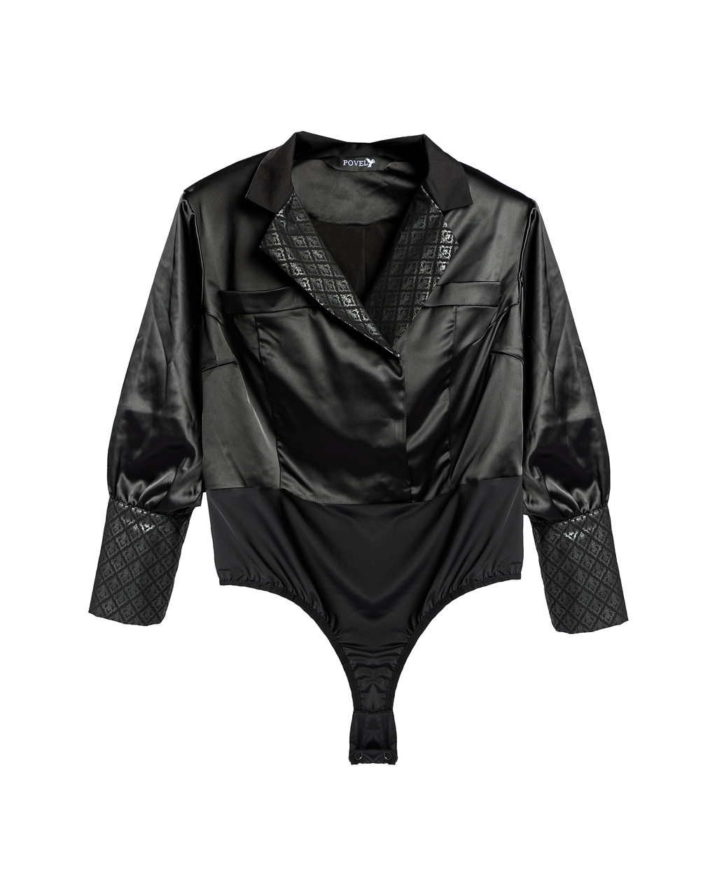 Povel Black Satin Bodyblazer