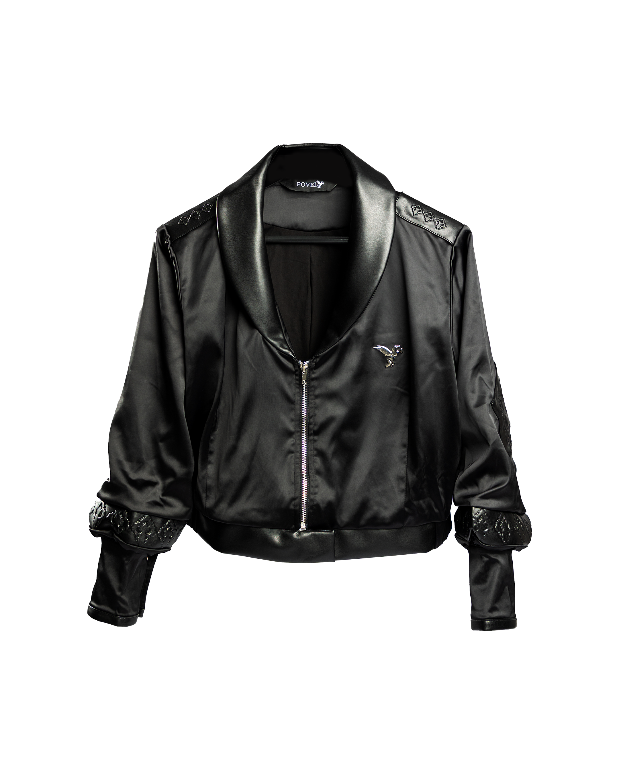 Povel Black Satin Jacket